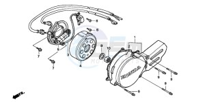 CR80RB drawing LEFT CRANKCASE COVER/ GENERATOR