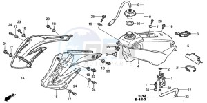 CR125R drawing FUEL TANK/SHROUD