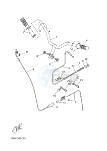 CW50 BOOSTER SPIRIT (5WWW 5WWW) drawing STEERING HANDLE & CABLE