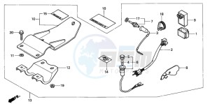 TRX200D FOURTRAX 200 drawing TRAILER HITCH SET