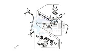 CROX 50 drawing BRAKE CALIPER FOR / BRAKE LEVER CPL