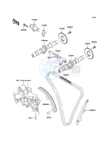 KLE500 KLE500B7F GB XX (EU ME A(FRICA) drawing Camshaft(s)/Tensioner