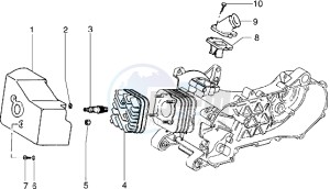 FREE FL 50 drawing Cylinder head - Cooling hood - Inlet and induction pipe