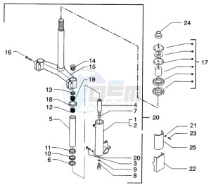 Beverly 125 drawing Fork - steearing bearings