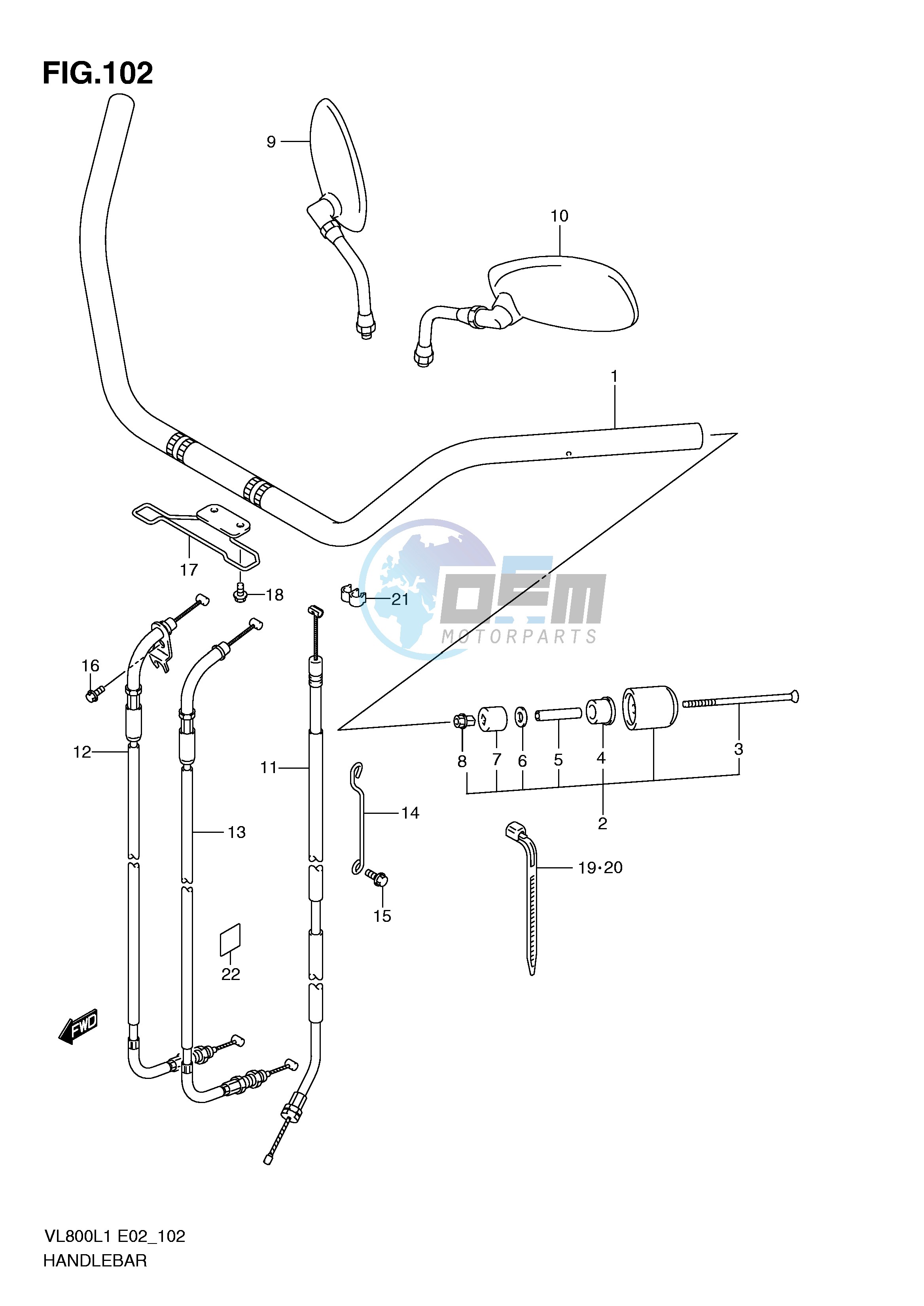 HANDLEBAR (VL800L1 E24)