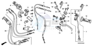 CRF150RB9 ED / T19 2ED drawing HANDLE LEVER/SWITCH/CABLE