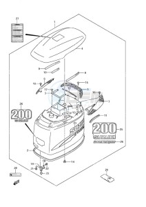 DF 225 drawing Engine Cover (2004 to 2009)