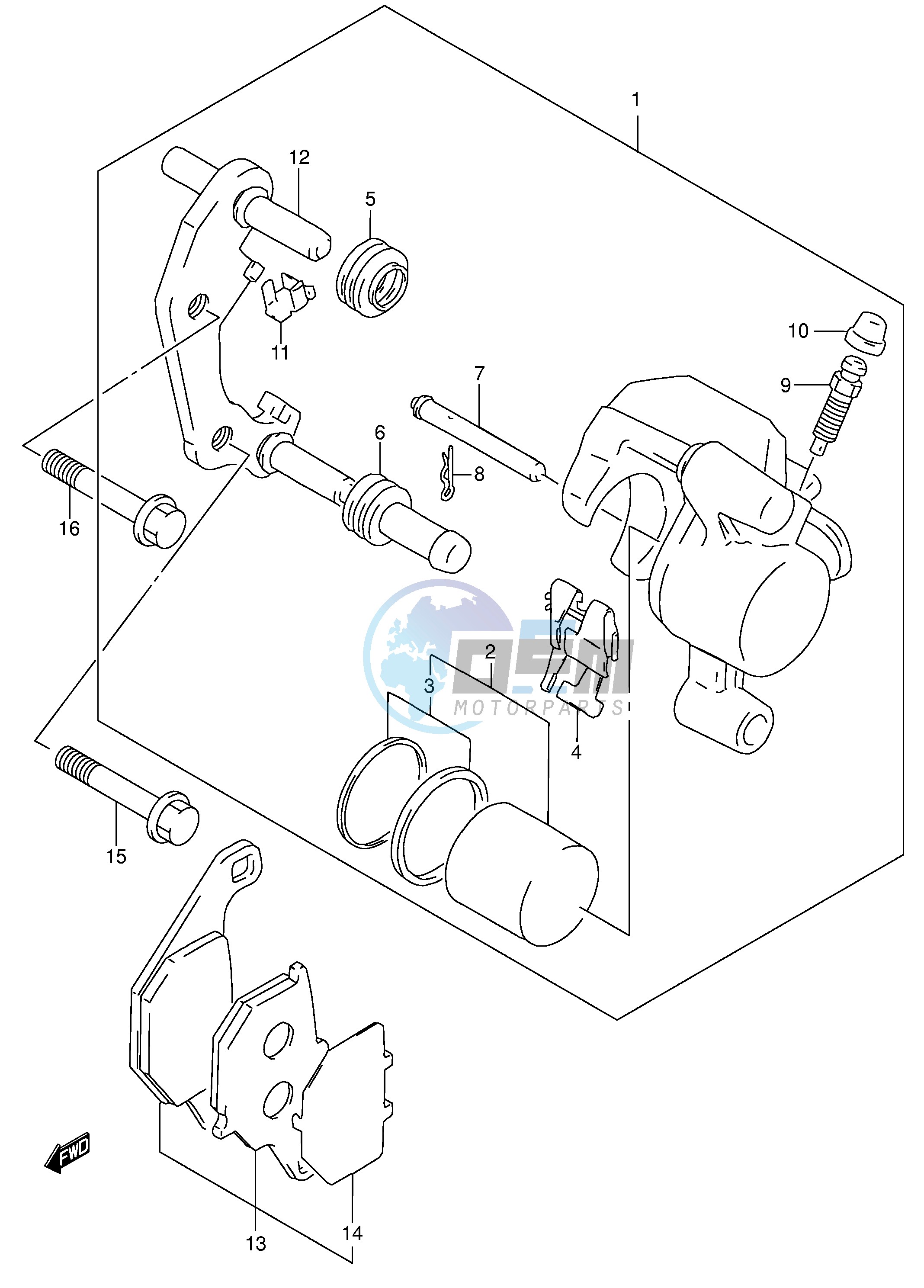 FRONT CALIPER (MODEL K2 K3 K4)