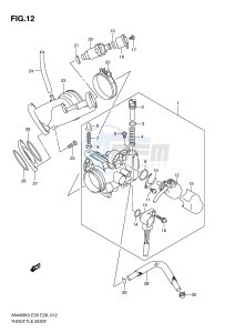 AN400 (E3-E28) Burgman drawing THROTTLE BODY