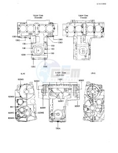 KZ 650 H[CSR] (H1-H2) [CSR] drawing CRANKCASE BOLT & STUD PATTERN -- 81-82 H1_H2- -