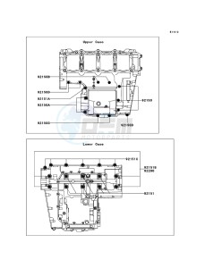 Z750 ZR750J6F FR GB XX (EU ME A(FRICA) drawing Crankcase Bolt Pattern