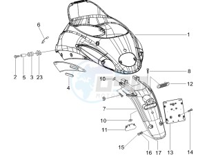 Liberty 125 4t Delivery e3 Single drawing Rear cover - Splash guard