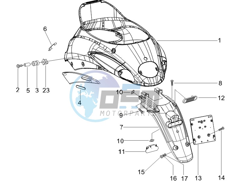 Rear cover - Splash guard