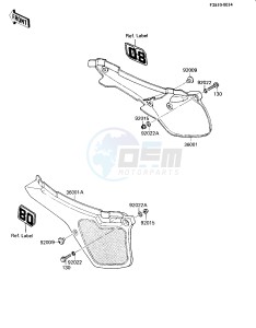 KX 80 E [KX80] (E2-E3) [KX80] drawing SIDE COVERS -- 84 KX80-E2- -