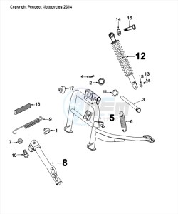 DJANGO 50 4T SPORT drawing SUSPENSION AND STAND