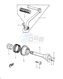 G4 TR (D-E) 100 drawing KICKSTARTER MECHANISM -- 70-73- -