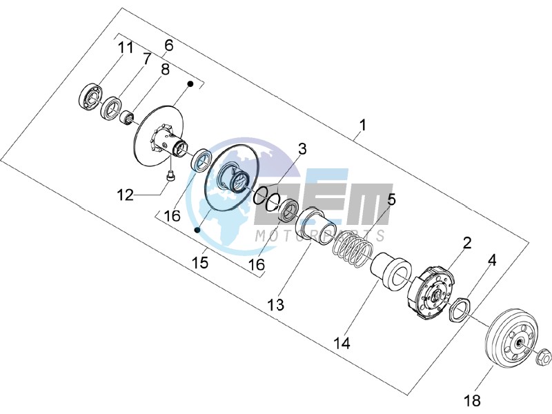 Driven pulley