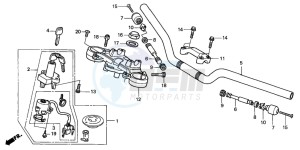 CB600F HORNET drawing HANDLE PIPE/TOP BRIDGE