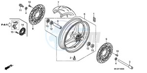 CBR600RRA Australia - (U / 2U) drawing FRONT WHEEL