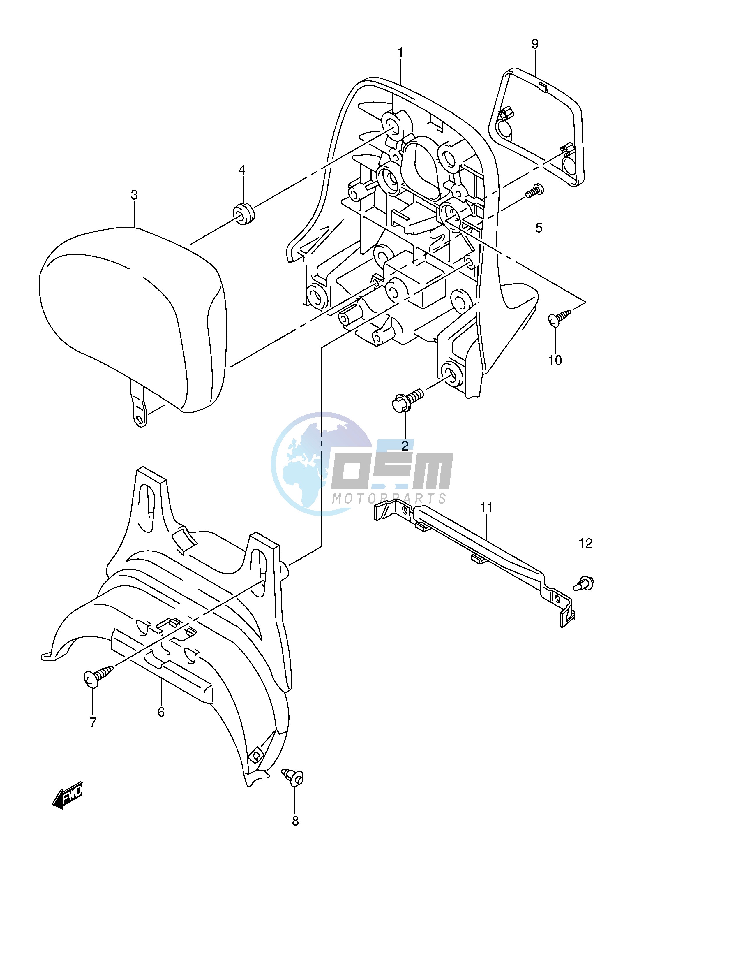 PILLION RIDER HANDLE (CENTER)(MODEL K4)