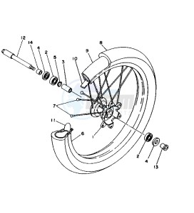 WR 250 drawing FRONT WHEEL