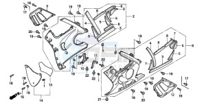 CBR600F2 drawing LOWER COWL (CBR600FS/3S/T/3T/SET)