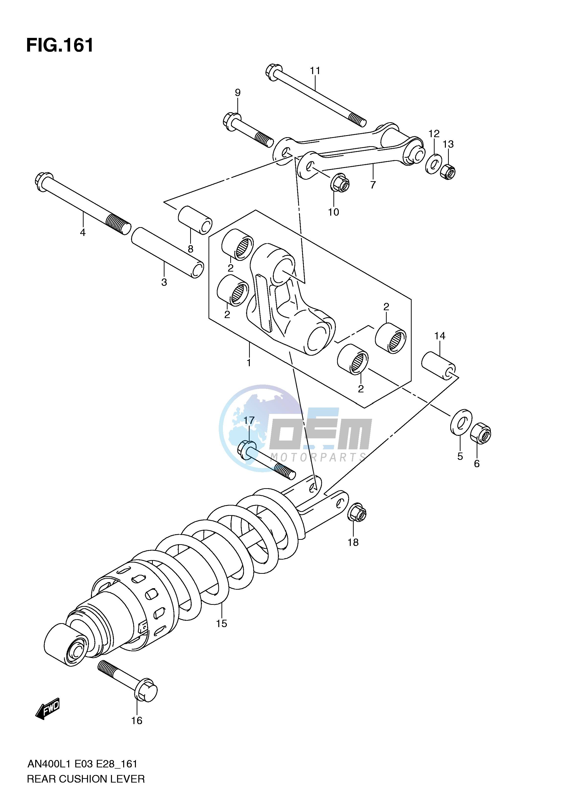 REAR CUSHION LEVER (AN400AL1 E33)