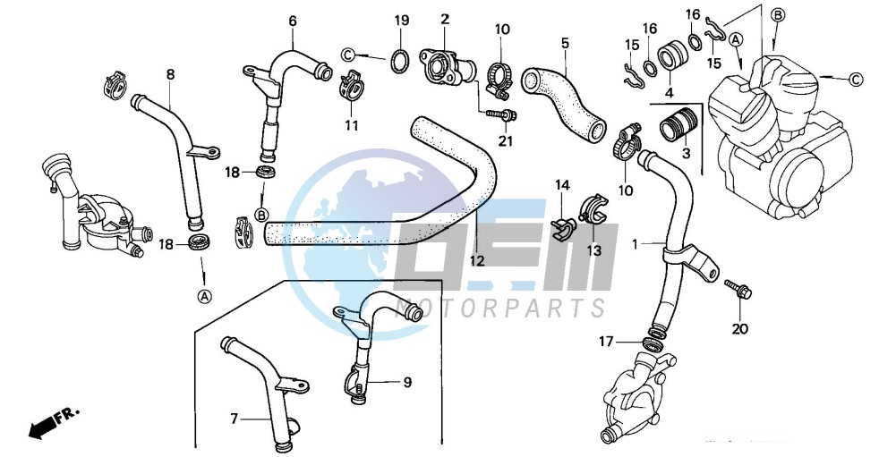 WATER PIPE (VT1100CV/CW/C2)