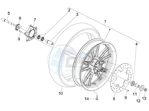 Beverly 125 e3 drawing Front wheel