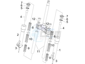 Beverly 300 ie Tourer e3 drawing Fork components (Escorts)