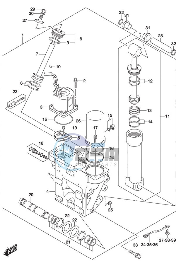 Trim Cylinder w/Transom (X or XX)