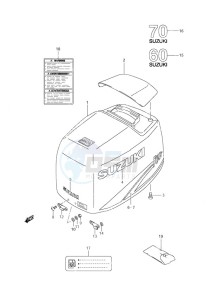 DF 70 drawing Engine Cover (1998-2002)