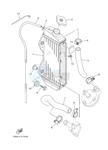 YZ85LW (1SND 1SNF 1SPD 1SPF) drawing RADIATOR & HOSE