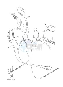 YB125 (2CS7) drawing M. STEERING HANDLE & CABLE