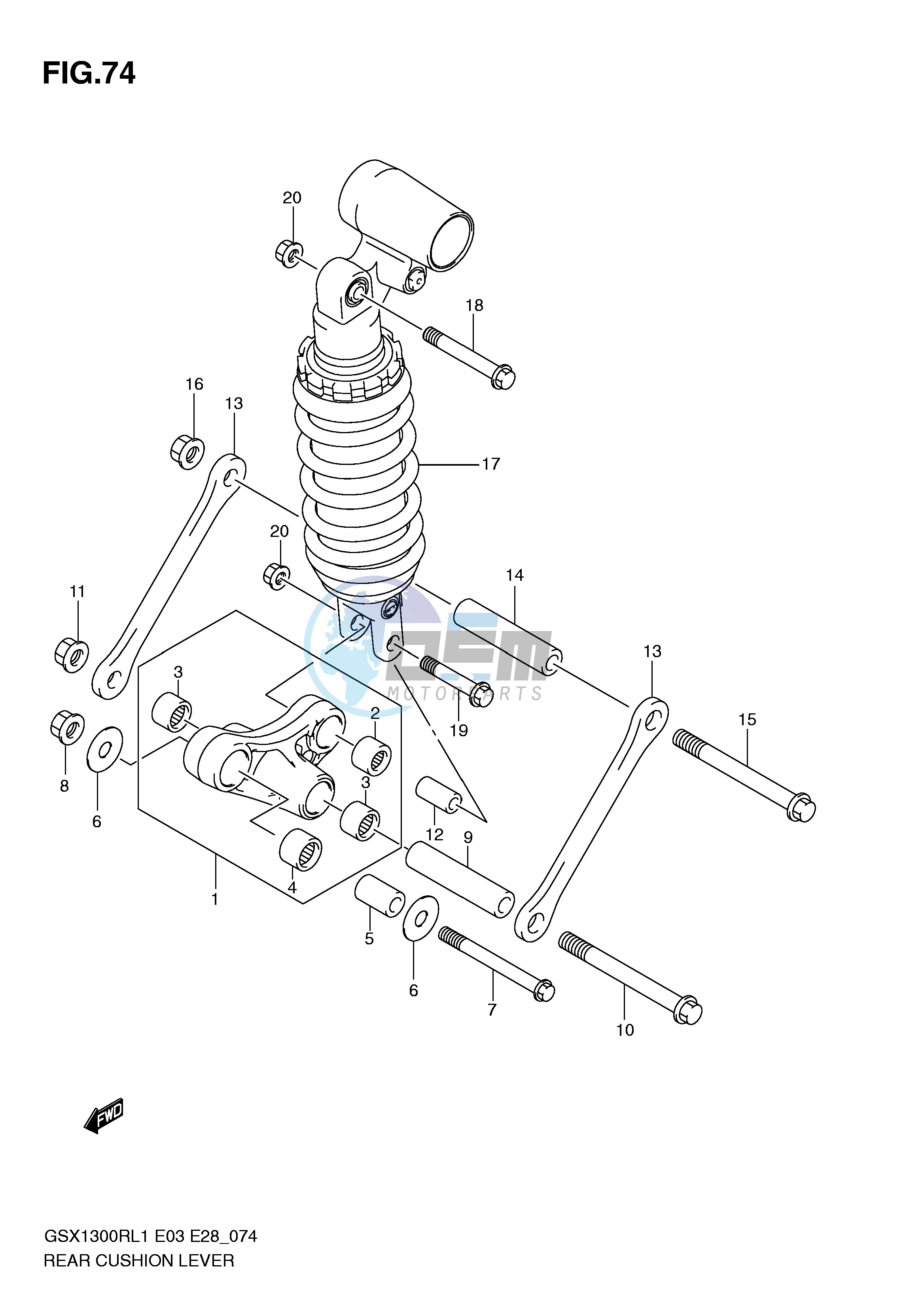 REAR CUSHION LEVER (GSX1300RL1 E28)