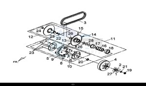 MAXSYM 600 I ABS EXECUTIVE (LX60A4-EU) (E4) (L7-M0) drawing DRIVEN PULLEY