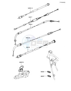 KZ 750 E (E2-E3) drawing CABLES -- 81 -82 KZ750-E2_E3- -