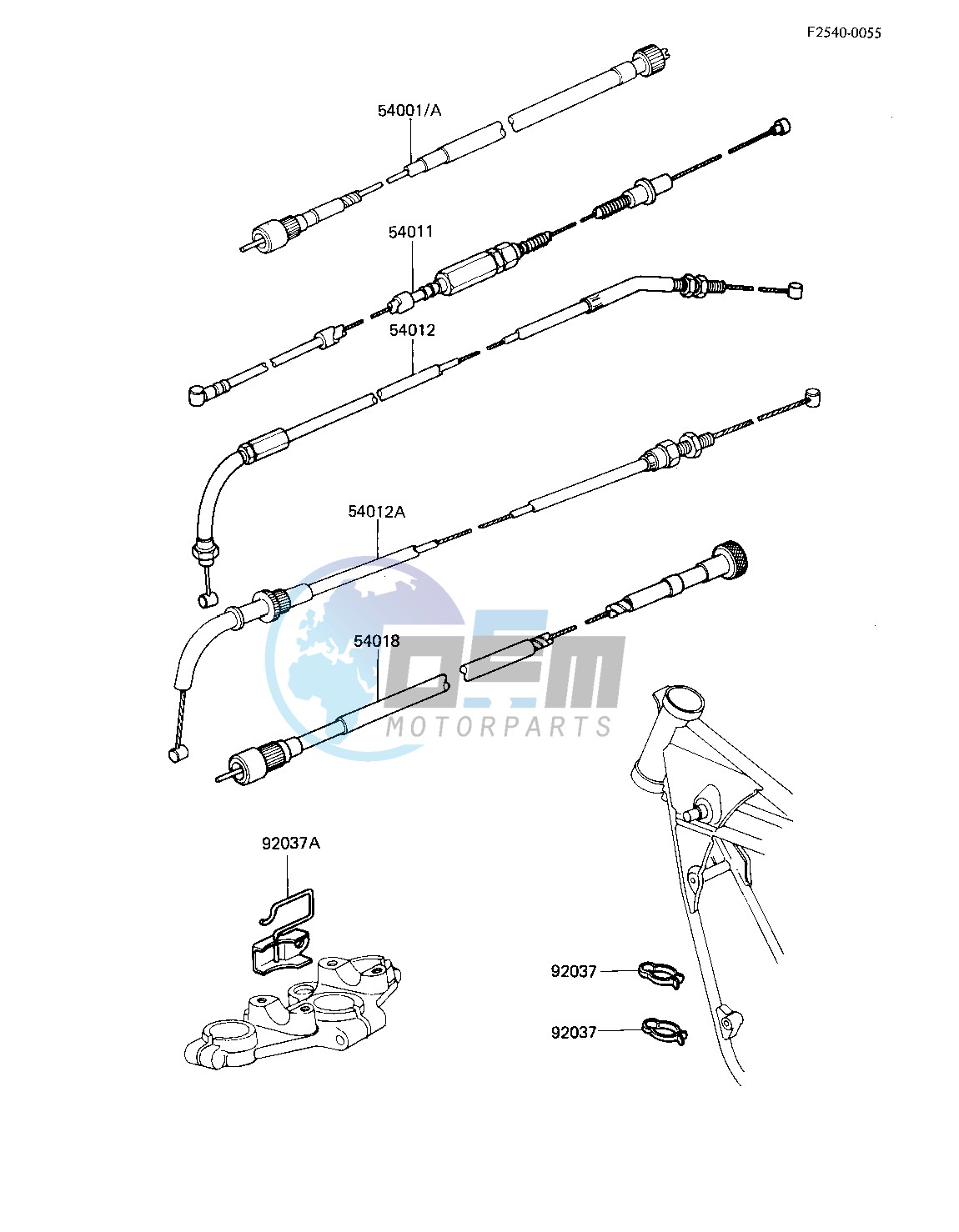 CABLES -- 81 -82 KZ750-E2_E3- -