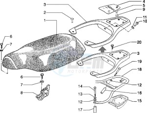 Typhoon 50 drawing Saddle - Rear carrier