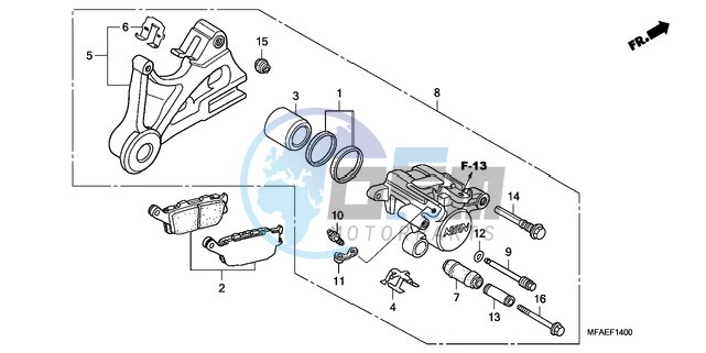 REAR BRAKE CALIPER (CBF1000)