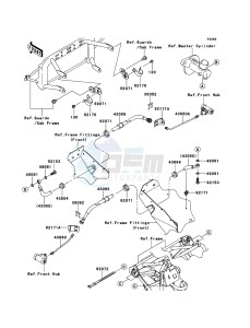 MULE_600 KAF400BFF EU drawing Front Brake Piping