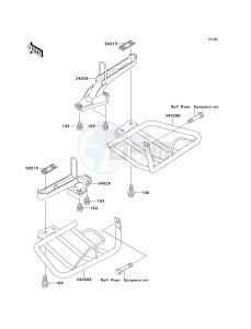 KLF 250 A [BAYOU 250] (A6F-A9F) A9F drawing FOOTRESTS