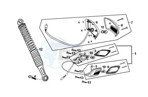 FIDDLE II 50 45KMH (L8) EU EURO4 drawing REAR LIGHT - REAR SUSPENSION