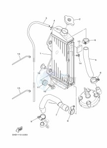 YZ85LW (B0G4) drawing RADIATOR & HOSE