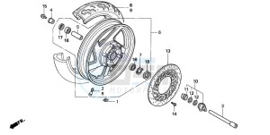 VF750C2 drawing FRONT WHEEL