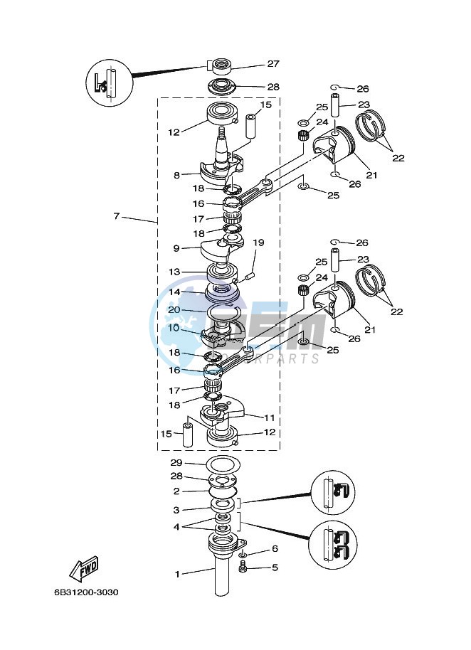 CRANKSHAFT--PISTON