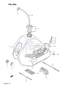 DR125S (E2) drawing FUEL TANK (MODEL J)