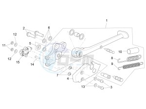 RSV4 1000 RR Racer Pack 2015 drawing Central stand