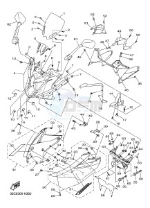 XJ6SA 600 DIVERSION (S-TYPE, ABS) (36D8 36DA) drawing COWLING