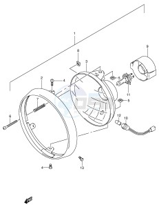 SV650 (E2) drawing HEADLAMP (SV650X UX Y UY K1 UK1 K2 UK2)